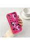 Redmi 10 4g Compatible Pink Red Silicone Heart Mask Pattern Case Shockproof Camera Protection - 2