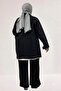 53021 Plus Size Denim Jacket with Stone Print Detail on the Front - Black - 5