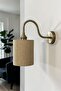 Novella Beige Fabric Textured Single Antique S Body Retro Sconce