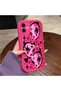 حافظة بنمط قناع القلب من السيليكون باللون الأحمر الوردي متوافقة مع هاتف iPhone 11، مقاومة للصدمات وحماية للكاميرا