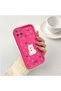 Realme C25/C25S Compatible Pink Red Silicone Rose Dog Pattern Case Shockproof Camera Protection - 2