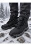 Men's Winter Zippered Lace-Up Non-Slip Sole Long Trekking Boots-Black Smoked - 3