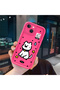 iPhone 14 Compatible Pink Red Silicone Dotted Dog Pattern Case Shockproof Camera Protection - 3