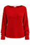 Dark red boat neck basic knit sweater