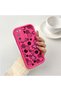 Samsung Galaxy S20 Fe 4G/5G Compatible Pink Red Silicone Flower and Butterfly Pattern Case Shockproof Camera Protection - 2