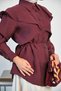 Women's Detailed Waist-Tie Shirt in Burgundy - 5