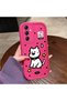 Samsung Galaxy A14 4G/5G Compatible Pink Red Silicone Dotted Dog Pattern Case Shockproof Camera Protection