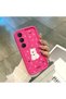 Samsung Galaxy S25 Fe Compatible Pink Red Silicone Rose Dog Pattern Case Shockproof Camera Protection - 4