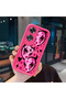Oppo A60 Compatible Pink Red Silicone Heart Mask Pattern Case Shockproof Camera Protection - 3