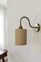 Novella Beige Fabric Textured Single Antique S Body Retro Sconce - 2