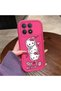 Redmi K90 Compatible Pink Red Silicone Strawberry Kitty Pattern Case Shockproof Camera Protection