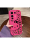 Infinix Note 50 Pro Plus Compatible Pink Red Silicone Leopard Pattern Kitty Case Shockproof Camera Protection