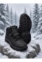 Men's Winter Zippered Lace-Up Non-Slip Sole Long Trekking Boots-Black Smoked - 2