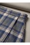 Hazel Plaid Layered Asymmetrical Midi Skirt Women's Khaki - Navy Blue - 3