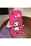 Realme C21 Compatible Pink Red Silicone Dotted Dog Pattern Case Shockproof Camera Protection
