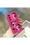 Samsung Galaxy S22 Compatible Pink Red Silicone Heart Mask Pattern Case Shockproof Camera Protection - 4