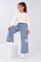 Girls' Wide Leg Loose-Fit Sweatpants with Bow Detail and Cargo Pockets