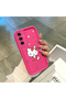 Samsung Galaxy A04S Compatible Pink Red Silicone Cherry Kitty Pattern Case Shockproof Camera Protection - 4