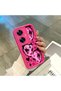 Realme C55 Compatible Pink Red Silicone Heart Mask Pattern Case Shockproof Camera Protection - 4