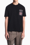 Men's Regular Fit Embroidered Logo Patterned Round Neck Thick Cotton Fabric Short Sleeve Black T-Shirt