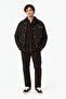 Men's Relaxed Fit Button-Down Linen Shirt Comfortable Cut Velvet Men's Outer Shirt Brown - 4