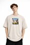 Freedom Printed - Premium Fabric Oversize Men's Short Sleeve T-Shirt Beige - 3