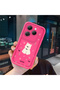 Infinix Hot 40/40 Pro Compatible Pink Red Silicone Rose Dog Pattern Case Shockproof Camera Protection - 3