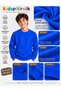 Unisex Children's Saks Blue Zero-Collar Sweatshirt 100% Cotton 3-Ply Fabric Without Shardoes (4-Season) - 7