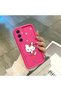 Samsung Galaxy S25 Compatible Pink Red Silicone Cherry Kitty Pattern Case Shockproof Camera Protection - 4