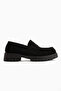 Justina Black Suede Thick Sole Women's Loafer Casual Shoes - 2