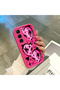 Infinix Hot 60 Compatible Pink Red Silicone Heart Mask Pattern Case Shockproof Camera Protection - 4