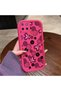 Realme C25/C25S Compatible Pink Red Silicone Flower and Butterfly Pattern Case Shockproof Camera Protection