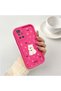 Redmi 10 4g Compatible Pink Red Silicone Rose Dog Pattern Case Shockproof Camera Protection - 2