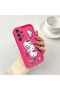 Samsung Galaxy A73 Compatible Pink Red Silicone Strawberry Kitty Pattern Case Shockproof Camera Protection - 2