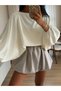 Women's Ecru Bat Sleeve Oversize Blouse 1627