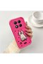 Redmi Note 14 Pro Plus+ 5g Compatible Pink Red Silicone Dotted Cat Pattern Case Shockproof Camera Protection - 3