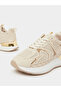 Beige Mesh Details Lace-Up Sports Sneakers - 4
