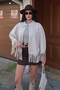 Women's Suede Fabric Tasseled Cape Poncho - 2