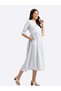Polka Dots Printed Fit and Flare Midi Dress - 8