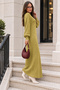 Stone Embellished Knitwear Dress K3071 Oil Green - 2
