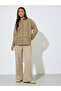 Khaki Solid Long Sleeves Button Details Oversized Shirt - 2