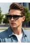 Men Black Square Sunglasses