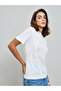 White Round Neck Cut and Sew Panel T-Shirt - 3