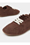 Brown Suede Lace-Up Sports Sneakers - 3