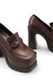 Women's High Heel Loafer 00122003 Brown - 5
