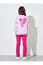 Girls Pink Heart Print Oversized Sweatshirt and Leggings Set - 5