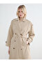 Sparkling Choices from Shining Store Women's Double Breasted Roba Collar Belted Trench Coat - 3