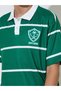 Teen Boys Green Striped Embroidered Short Sleeves Polo T-Shirt - 4