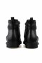 Women's Black Chelsea Boots with Zipper and Rubber Detail, Casual Winter Boots - 5