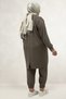 67075 Plus Size Skirt and Piece Detailed Modal Pants Set - Mink - 5